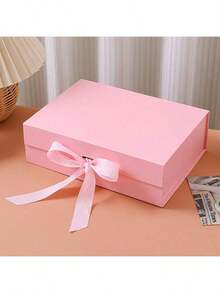 1 个粉色折叠礼品盒，26 厘米 * 19 厘米 * 8 厘米，豪华生日礼品包装盒，圣诞礼品盒，万圣节礼品，新年礼品盒，伴娘礼品，婚礼礼品盒