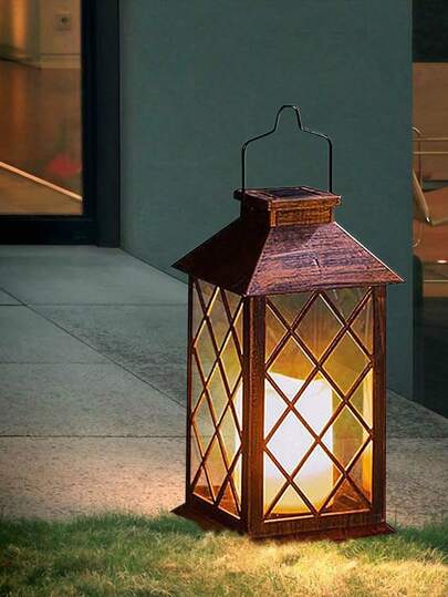 1pc Solar Powered Outdoor Candle Light, And Durable, Built-In LED, Hanging Decoration For Yard, Garden, Patio, Or Porch