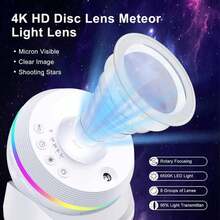 ZCMLED Đèn chiếu thiên hà Ultra HD 13 trong 1, phù hợp với máy chiếu thiên hà, đèn chiếu bầu trời sao hệ mặt trời độ phân giải cao 4K, hẹn giờ 30 phút, điều khiển 4 phím, đèn ngủ tạo không khí đổi màu RGB, cổng USB, bóng đèn LED xoay 360°, thích hợp cho phòng ngủ, bàn ăn, phòng chơi game, rạp chiếu phim tại nhà, đám cưới, quà tặng ngày lễ, đèn chiếu đầu giường, đèn trần. - trắng - Xem 6