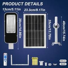 Outdoor Street Lights, Outdoor Lawn Lights, Solar Street Lights, Ultra Bright LED Solar Searchlights, Commercial Garage Lights, Suitable For Garden Lights, Courtyard Lights, Corridor Lighting, Garage Lighting - TJ-6000mAh - Xem 7