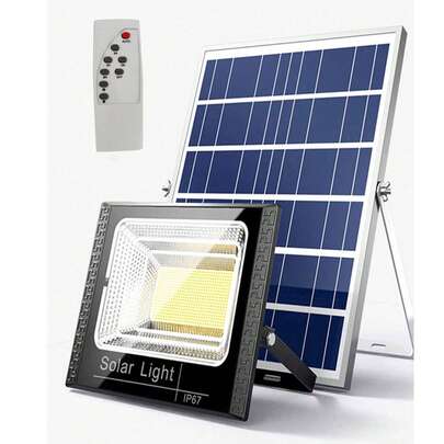 Đèn năng lượng mặt trời ngoài trời, đèn an ninh LED năng lượng mặt trời có điều khiển từ xa, sử dụng năng lượng mặt trời, cảm biến tự động (từ hoàng hôn đến bình minh), chống thấm nước, tương đương với đèn pha LED, thích hợp cho sân hiên, ban công, nhà để xe, sân vườn.