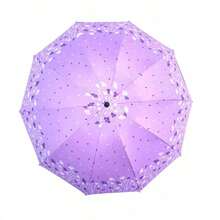 1 pièce Parapluie épais à 10 baleines, parapluie unisexe grande taille pour le soleil et la pluie, revêtement noir protection UV, accessoire essentiel pour l'extérieur, le jardin et les voyages, essentiel portable - Multicolore - Voir 9