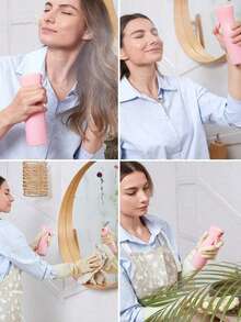 12件套/4-12件套美发造型工具套装 - 男女通用沙龙级美发护理产品，包含梳子套装、侧梳、倒梳、直发梳、头皮按摩器、发刷、宽齿梳、尖尾梳、发际线造型梳、喷雾瓶 - 耐用、便携，适合所有发质，返校季美发配件（黑色/粉色/紫色） - 粉色 - 查看 6