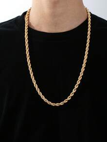 1pc Thick Braided Chain Necklace, Unisex Hiphop Style, Suitable For Travel, Holiday, Party, Valentine's Day, Father's Day