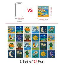 24 Floral Tile Stickers, 4x4 Inches, European Style, Peel And Stick, Waterproof PVC Tile Stickers, Farmhouse Style Kitchen And Bathroom Backsplash Decoration - Blue - View 9