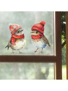 Charming Sparrow Wall Sticker - Removable Waterproof PVC Decal, Suitable For Windows, Living Room, Bedroom, Dorm And Classroom - Home Decor Sticker, 5.9x6.3 Inches Wall Stickers Room Decor Wall Decor Bedroom Decor Kitchen Decor