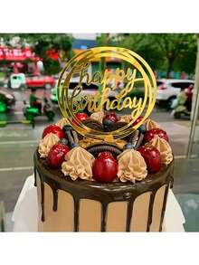 10pcs/Set Modern Happy Birthday Cake Decorations - Cake Decorations, Party Supplies, Wedding Decorations, Birthday Cakes, Christmas, Baking Accessories - Suitable For Family And Friends, Christmas Decorations - Multicolor - View 4