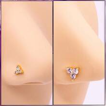 2~4PCS 16G 316L Pushin Lip Rings Butterfly And Bee Nose Stud Rings Top Push In Threadless Surgical Steel Flat Back Nose Rings Studs For Womens{"Color_name":"G-5"} - G-5 - View 6
