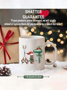 1 taza de café de 11 onzas con diseño de sombrero navideño y tijeras, regalo único navideño para estilistas y profesionales de la belleza, decoración navideña, regalo divertido para cumpleaños y fiestas, opción ideal para amigos, accesorios para bares de café, reutilizable, lavar a mano, opción ideal para bebidas calientes y frías, taza de bebida de invierno, recuerdo familiar, regalo del Día de San Valentín, boda, ceremonia de graduación - Multicolor - Ver 3