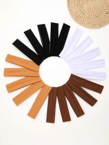 20 件男女通用弹性柔软面料头带，适合长发或短发，休闲/运动/瑜伽/健身使用，弹性纯色发带，涤纶，四季头巾头带，发饰