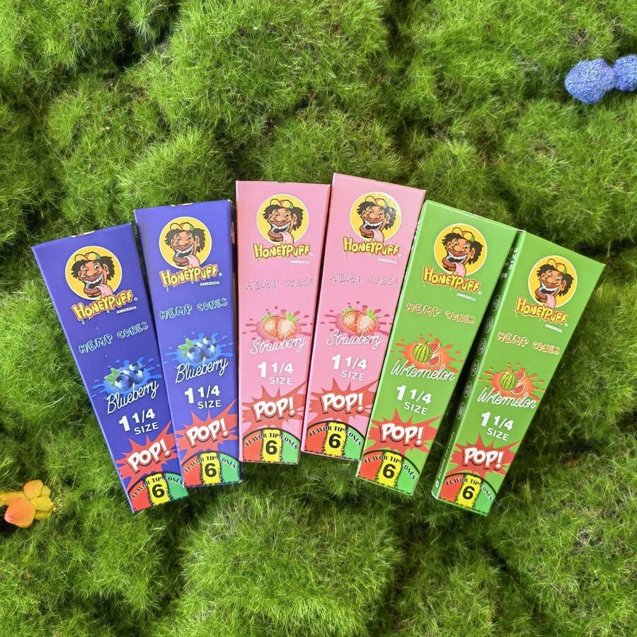 Fruit Fusion Rolling Papers - 2 Pack (12 Sheets) | Sweet Blueberry, Juicy Watermelon & Fresh Strawberry Flavors - 2 Gói (12 Nón) - Xem 1