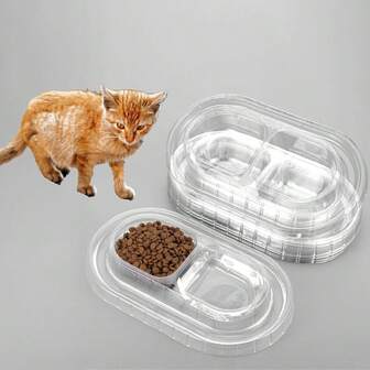 4 件一次性宠物碗，防蚂蚁便捷宠物食品和水碗，防溢防滑，适用于户外野餐、露营、旅行、喂养宠物或流浪猫