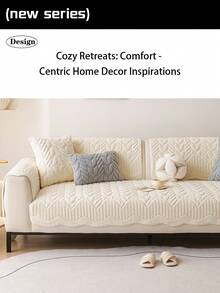 1pc Thick Non-Slip Sofa Cushion, Decorative & Protective Pad From Woven Polyester, All-Season Use For Living Room And Bedroom