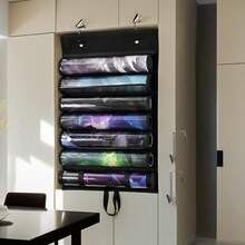 Portable Hanging Design Large Capacity Transparent Plastic Slot Foldable Multi-Section Gaming Pad Storage Bag - Black - View 8