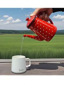 1pc 复古搪瓷咖啡壶 手冲壶 细口壶 家用茶壶 冷水壶 油壶 煮茶壶 奶茶壶 家用手冲咖啡壶 搪瓷水壶 耐热茶搪瓷茶壶 搪瓷咖啡壶 厚搪瓷油壶 怀旧餐厅茶水壶 奶茶水壶 回到学校 - 芳香咖啡壺 - 查看 6