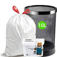 Sac poubelle noir 20L avec fermeture éclair, petit sac poubelle résistant à la déchirure, 60 sacs poubelle pour les toilettes, la cuisine, la salle de bain, le bureau et la chambre