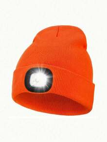 LED针织帽，户外、露营、运动、保暖、照明、多款式可拆卸、夜间户外步行帽、骑自行车、徒步旅行、旅行、钓鱼、工作、免提照明帽 - 彩色 - 查看 15