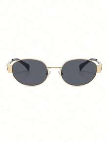 1pc Oval Shaped Small Fashion Women Fashion Glasses INS Street Fashion Vintage Fashion Glasses Metal Frame Black Fashion Glasses Travel Beach Accessories Beach Accessories For Women Glasses Shades Basics Fall Winter Women Outfits Clothes Business Casual Gifts Preppy Style For Back To School Oval Shape - Black 2 - 查看 6