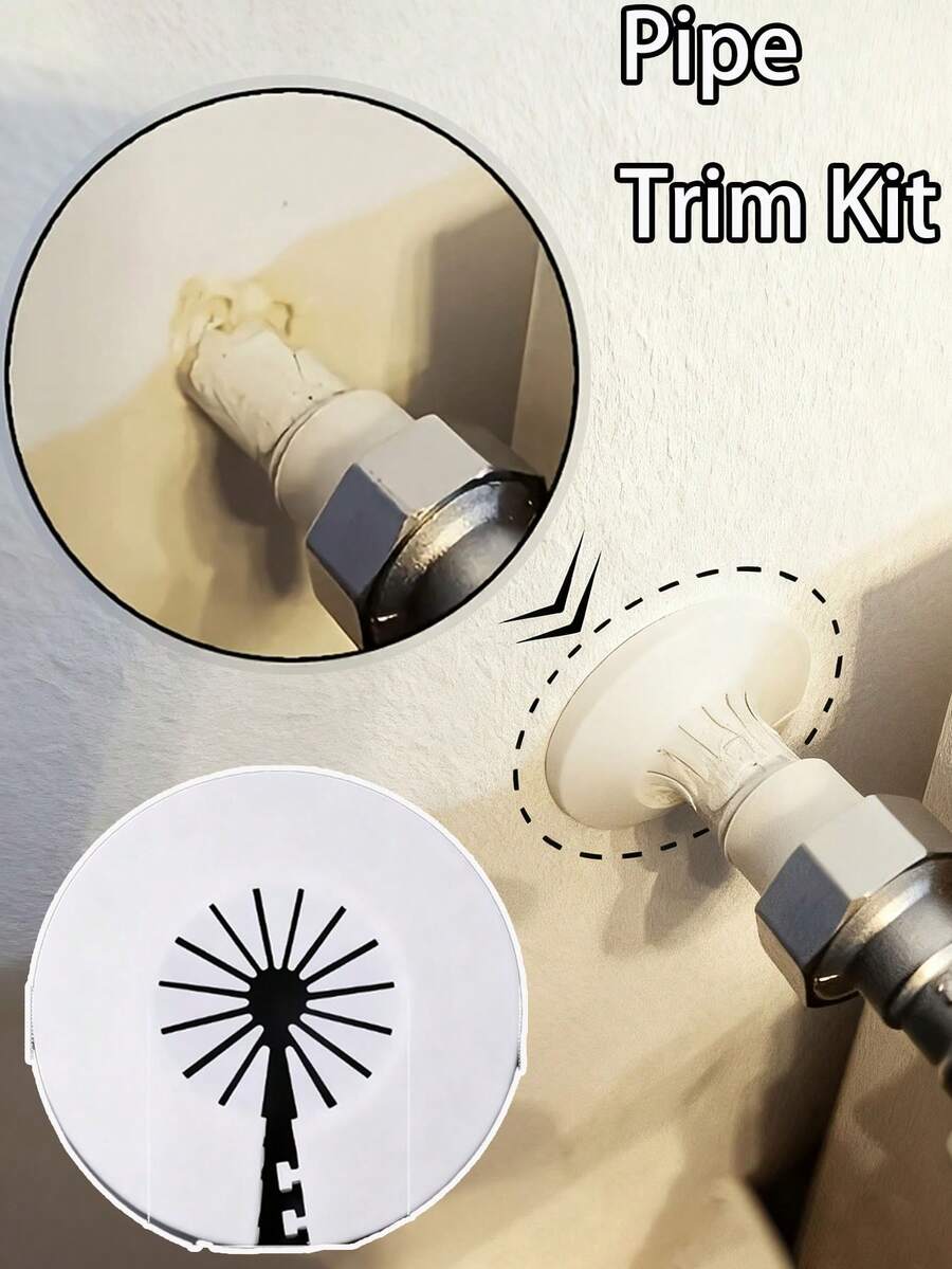 Pipe Trim Kit, Wall Hole Patch Easy, Quick, Install, Plastic Wall Hole Vent Pipe Cover, For Shower Valves, Angle Valve Pipes, Faucets, Through-Wall Pipes-Decorative Quick Plate Kitchen Faucet Accessories - Multicolor - View 1