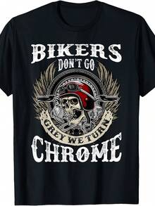 Bikers Dont Go Grey We Turn Come Skull Helmet Biking Biker T-Shirt - 款式19 - 查看 1