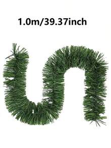 39/59/118 pulgadas Corona de Navidad artificial verde - Decoración navideña para interiores/exteriores, adecuada para el hogar, fiestas, mesa de comedor, pared, decoración de chimenea. Corona trenzada artificial DIY, plantas esenciales para Navidad, para agregar un ambiente festivo. - Multicolor - Ver 7