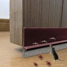  1pc Door Draft Stopper With Brush Reduce Noise, 39" Rubber Door Sweep Breeze Blocker, Soundproofing For Doors, Door Seal,Adjustable Under Door Draft Stoppers, Self-Adhesive Under Door Seal For Dust/Noise/Hot Or Cold Air Insulation(Length:1m) - Multicolor - View 6