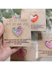 Heartfelt Resin Pocket With Inspirational Cards - Perfect For Birthdays, Weddings, Valentine's Day & More - Thoughtful Mini Gift With Encouragement Greeting Pocket Cards- Perfect Gift A Tiny Little Pocket Poem Card, Isolation Gift, Token, Thinking Of You Gift Cute Resin Animal Decoration With Encouraging Greeting Card, Special Birthday Wedding Party Valentines Gift,Christmas