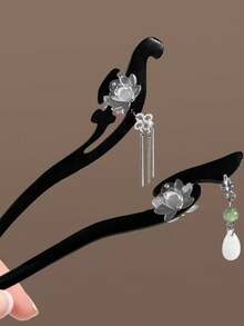 6pcs Chinese Style Hair Clips & Accessories Set, French Minimalist Casual Fashion Retro Zinc Alloy Material Hanfu Headpieces, New Chinese Style Bun Hairpin, Tassel Hairpin, Ancient Costume Headpiece, High-End Quality, Ideal Valentine's Day Couples Gift, Bestseller, Bun Extension, Pins For Hair