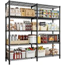 Scaffali in metallo pesante Fuyoula da 5 ripiani, grandi 155*183*40 cm, con ripiani regolabili, scaffali salvaspazio ideali per garage, cantina, dispensa e ufficio, colore nero