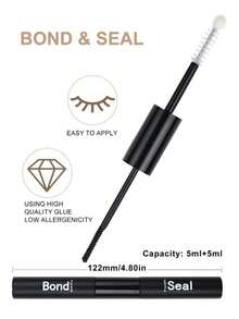 3支/2支/1支装，10毫升粘合剂及封层液，5毫升卸除液，睫毛嫁接胶水，睫毛粘合剂及封层液，单根睫毛粘合剂及封层液，DIY睫毛嫁接超强粘合剂，簇状睫毛胶水，二合一粘合剂及封层液，簇状睫毛粘合剂 - 黑色 - 查看 4