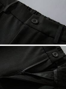 Men's Casual Straight-Leg Trousers, Fashionable & Minimalist, Autumn/Winter - Black - View 5