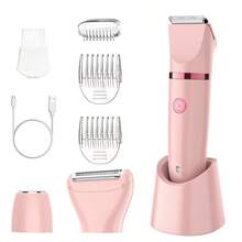 1 件防水三合一电动剃须刀，男女皆宜 - 粉色 - 查看 2