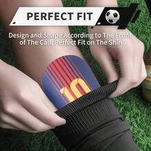 1 Pair Mini Master Football Shin Guards, Thickened, Unisex, Lightweight And Compact, Fits Calves, Provides Comfort - Suitable For All Seasons - Multicolor - View 4
