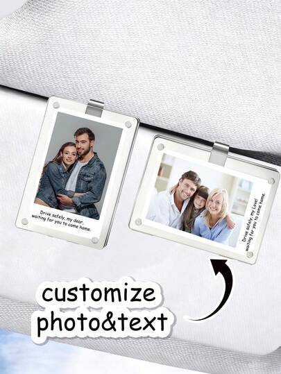 1 Pc Universal PVC Magnetic Clip Car Sun Visor Clip, Customizable For Car Sun Visor, Car Sun Visor Photo Frame, Happy Photo Car Decoration, Personalized DIY Car Decorative Photo Frame, Cute Pet Car Accessories, Ideal Valentine's Day Couple Gift. New Magnetic Photo Clip, Personalized DIY Car Decorative Photo Frame, Couple Gift, Pet Family Commemorative Photo Frame Clip.