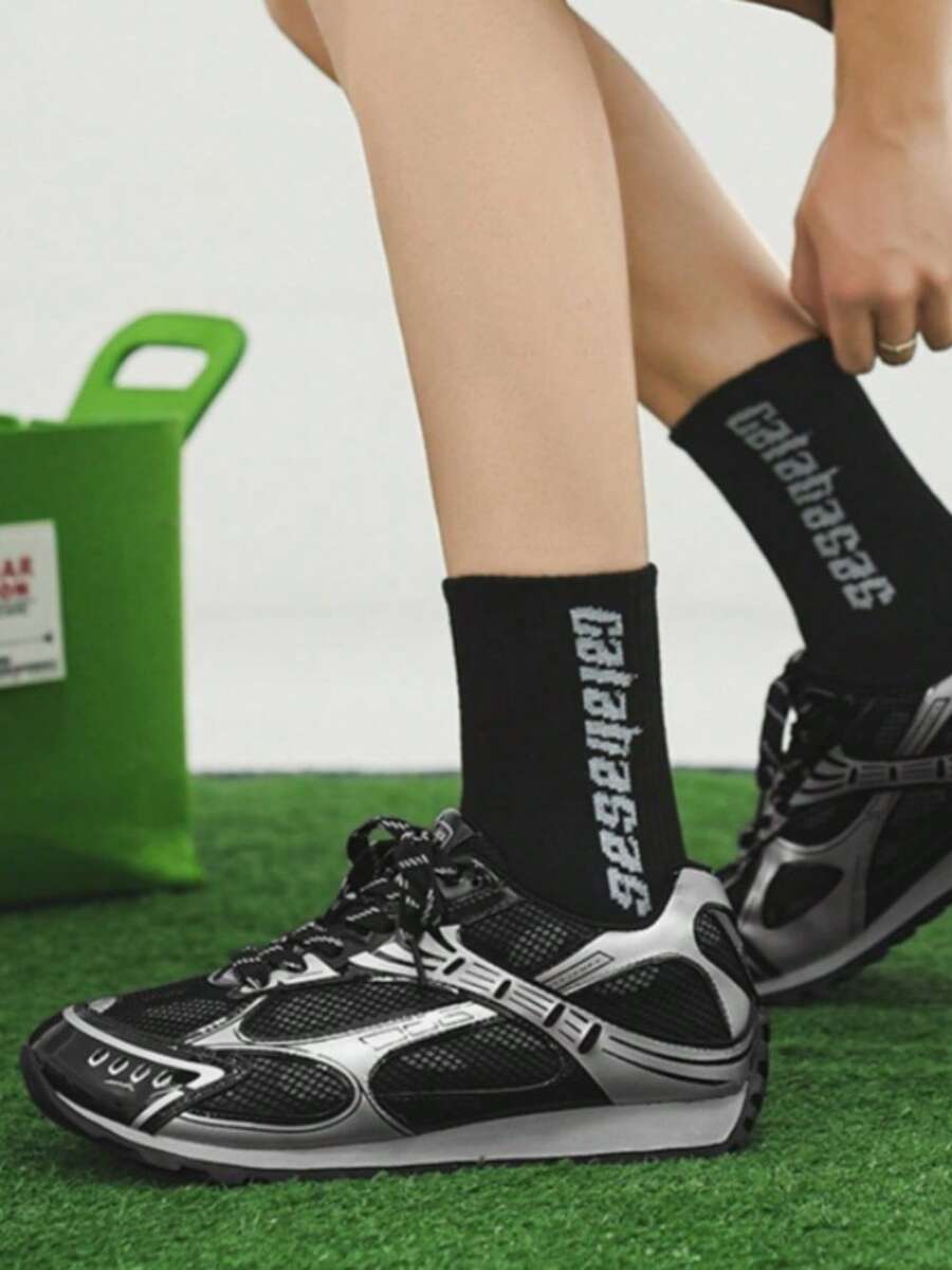 Men's Fashion Retro Sneakers - All-Season Casual Shoes With Vintage Plimsoll Style - màu đen - Xem 1