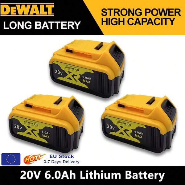 3er-Pack für for Dewalt 20V/60V Lithium-Ionen-Akku Hochkapazität 6AH (Kompatibel mit DCB606, DCB205, DCB206, DCBGene, DCB200 MAX) – Ersatz-Akku für for Dewalt Bohrer, Sägen, Schleifer, Werkzeuge