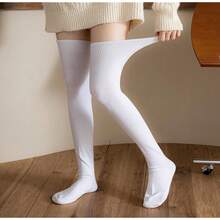 Bestjybt Women Plus Size Thigh High Socks Extra Long Over Knee Socks Warm Thick Leg Warmers Boot Stockings, Medium-Large{"Special_size_type":"Tall","Size_name":"OneSize","Color_name":"White"} - Trắng - Xem 6