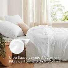BEDSURE Bed Linen 135 X 200 Cm 4-Piece Duvet Cover - Soft Cotton-Like Bed Linen Set 135 X 200 Cm Set Of 2 With 2 Pillowcases 80 X 80 Cm, Oeko-Tex Duvet Cover Bedding Grey With Zip - trắng - Xem 4