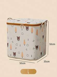 Large Capacity Foldable Clothes Storage Box With Handle, Cute Pattern Design Makes Home Organization Fun, Reinforced Portable Bedding Storage Bag, Space-Saving Wardrobe Organizer For Bedroom, Home, Dorm, Also Can Be Used As Laundry Basket Or Toy Storage