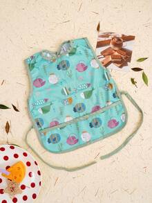 1pc Baby Zebra & Giraffe Pattern Bib - Green - View 9