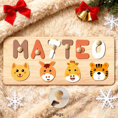 1pc Customized Name Puzzle, Personalized 3D Letter Puzzle And Wooden Name Puzzle. Ideal Gift For Baby Boys Or Baby Girls, Suitable For Birthday, Christmas, Anniversary!