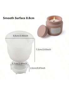 Candle Cup Silicone Mold With Lid Hand-Making Unique Concrete Clay Flower Pot Moulds Round Cement Plaster Storage Jar Molds