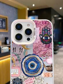 1 件时尚个性化恶魔之眼拼贴图形设计白色和金属 IMD 防指纹手机壳兼容 16 ProMax/16/16 Pro/16 Plus/11/15/15 Pro/15 ProMax/12/13/14 ProMax/XS/XR/11 Pro/11 ProMax/12 Pro/12 ProMax/13 Pro/13 ProMax/7 Plus/14 Pro/14 ProMax/14 Plus/7 Plus/8 Plus/8/SE2/12 Mini/13 Mini，软壳，防黄变 - 彩色 - 查看 4