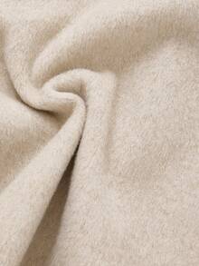 Plus Size Women Elegant Casual Loose Wool Blend Winter Jacket - Apricot - View 9