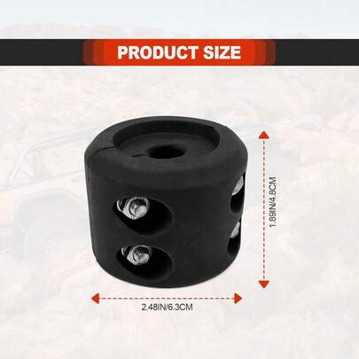 2 Pack Winch Cable Hook Stopper, Silicone Rubber Stopper Protects Synthetic Winch Rope, Shock Absorbent, Prevent Pulling Bounce And Abrasion, Towing Hook, With Allen Wrench, Black