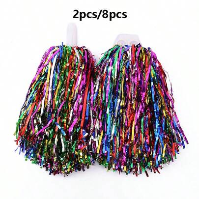 2/8 piezas Pompones de animación, accesorios a juego, equipo de danza, accesorios para actuaciones deportivas, decoraciones para fiestas y bodas, pompones de animación, pompones de animación para competiciones de fitness, pompones de animación para actuaciones de escuadrones de animación