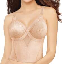 Playtex, PLAYCLASSICS - Bra Peto Largo con diseño de Criss-Cross Sin Varillas - Beis - Ver 8