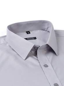 Rand paul Microelastic Men's Dress Shirt For Work And Everyday Life - 灰色 - 查看 3