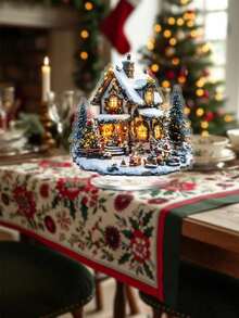 Świąteczny Domek Śnieżny Akrylowa Stojak na Biurko – Świąteczna Dekoracja Ze Stojakiem, Idealna Do Domu i Biura