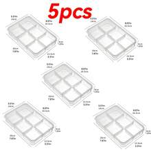 1/5pcs Food Prep Storage Container - 6 Compartment Reusable Bento Lunch Box, Suitable For Home, School, Work And Travel, Food Container, Snack Container, Adult Portion Control Bento Box, Fruit Serving Tray